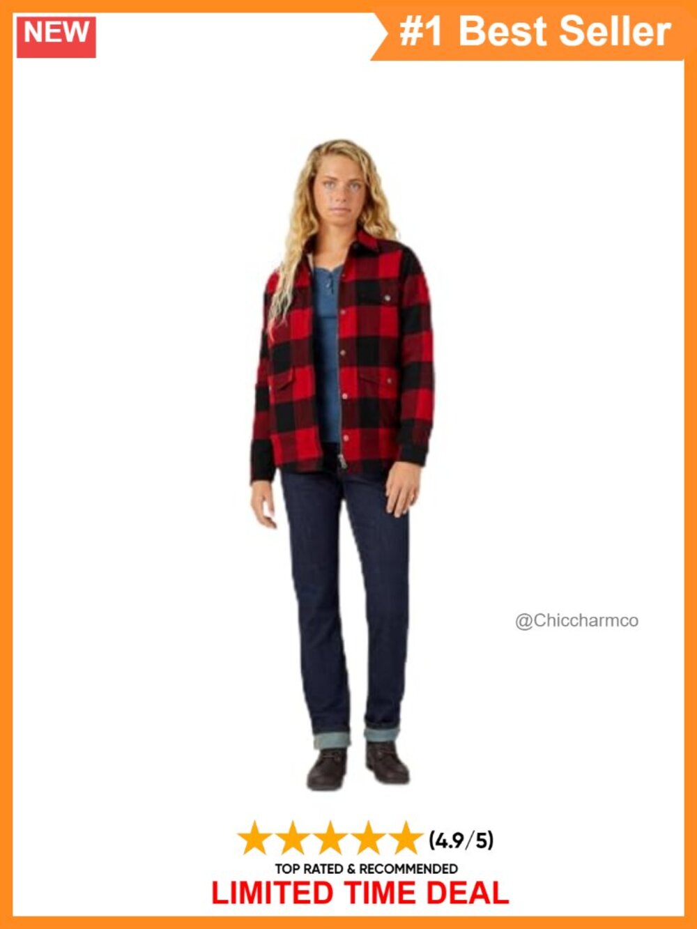 Dickies Sherpa Lined Flannel Chore Coat Utility Jacket